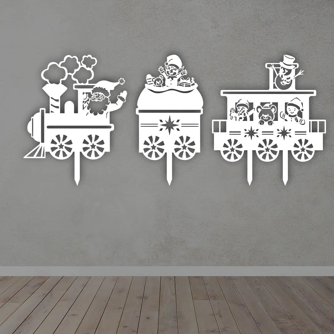 Santa Train Metal Wall Art Sign