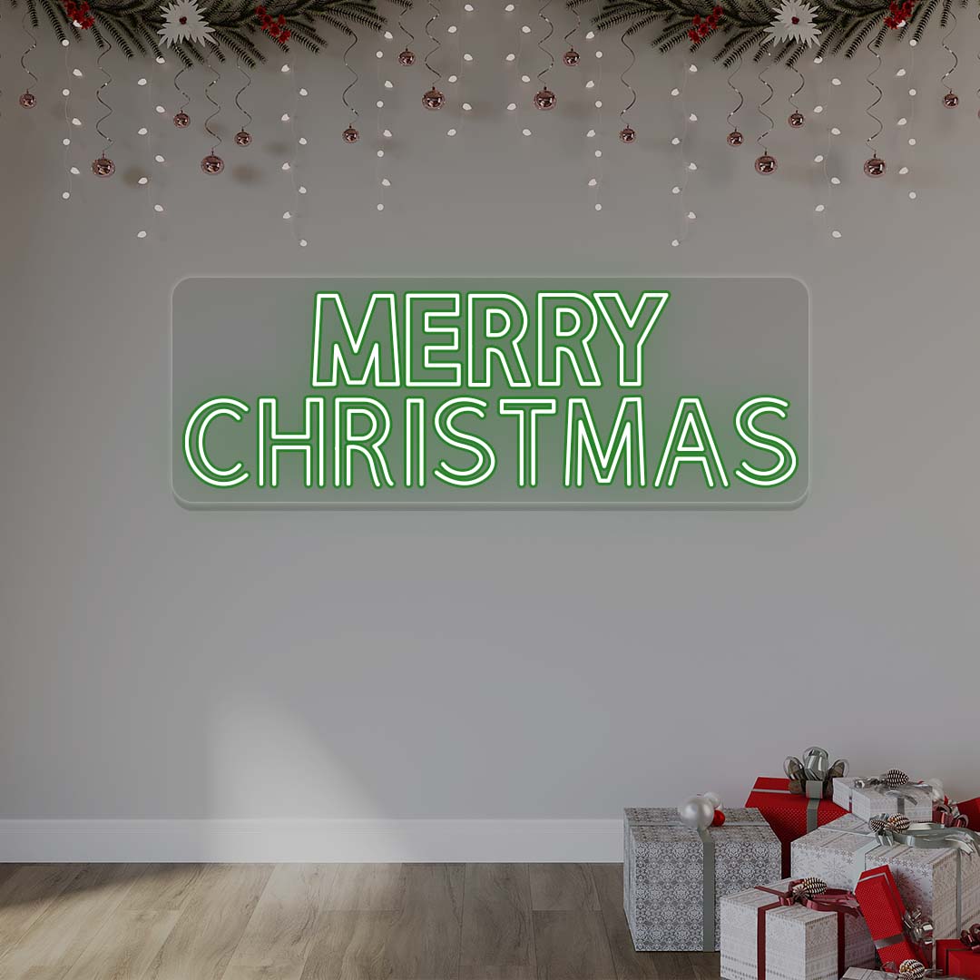 Merry Christmas Neon Sign | Green