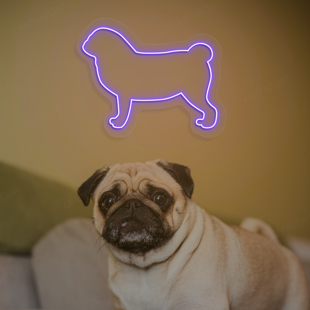 Pug Neon Sign | Purple