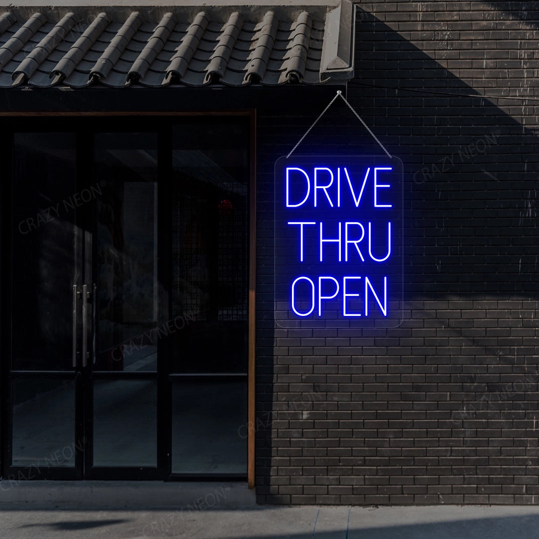 Drive Thru Open Sign | Blue