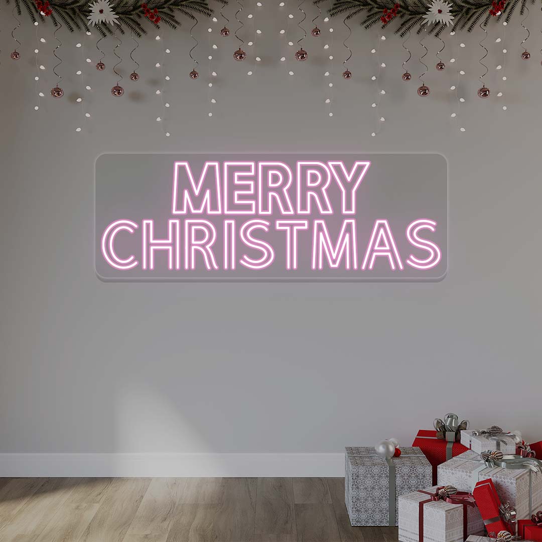 Merry Christmas Neon Sign | Pink