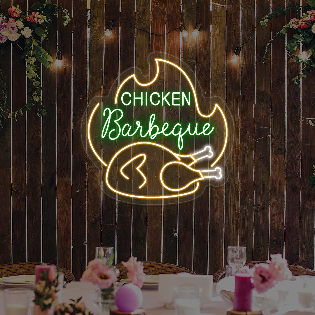 Thanksgiving Chicken Barbeque - Multicolor Neon Sign