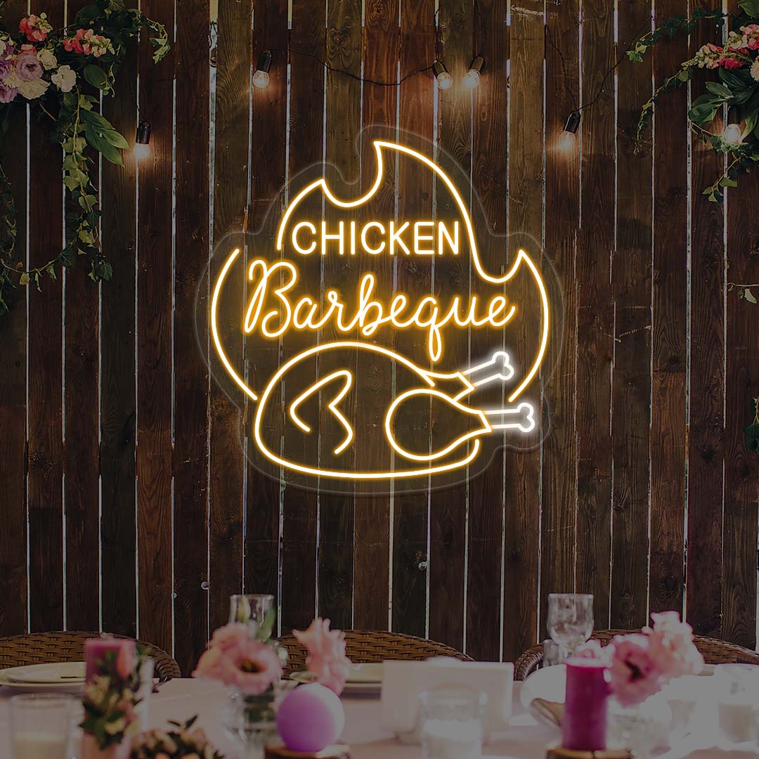 Thanksgiving Chicken Barbeque - Multicolor Neon Sign