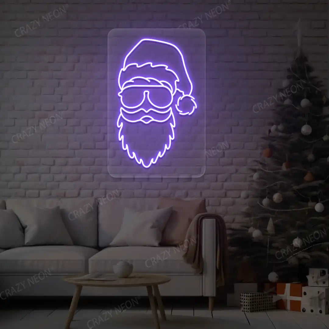 Cool Santa Neon Sign | Purple