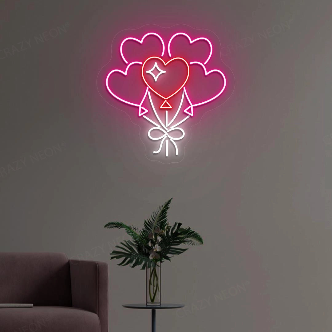 Happy valentine Day Heart Neon Sign | Pink