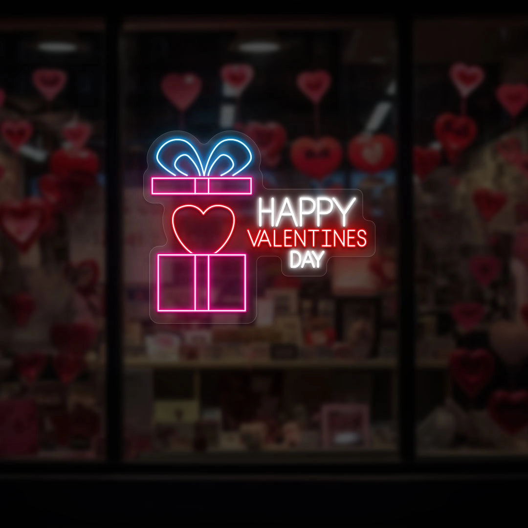 Gift Box valentine Neon Sign | Pink