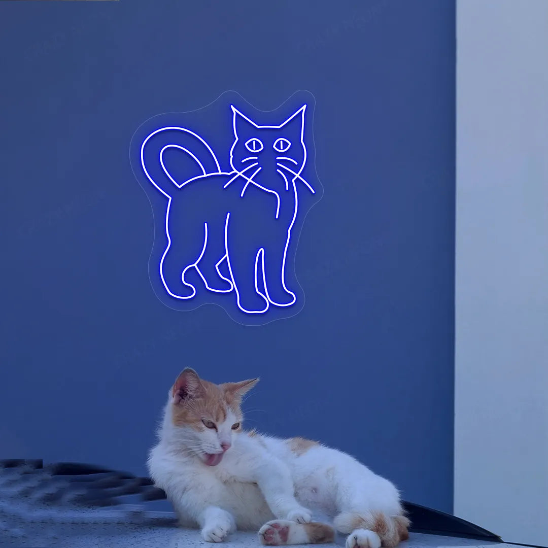 Cat Neon Sign | Blue