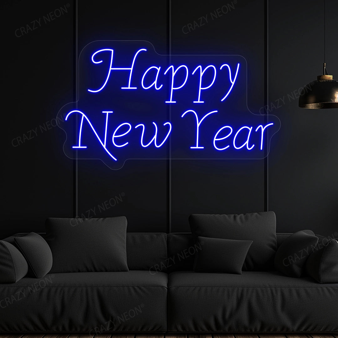 Happy New Year Neon Sign | Blue