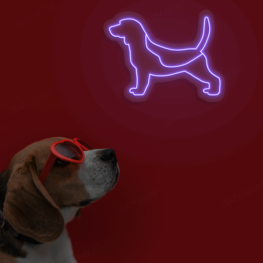 Beagle LED Neon Sign | Purple