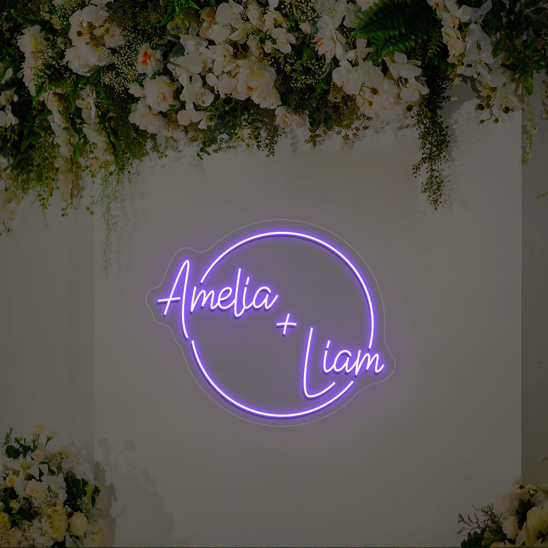 Personalized Wedding Names Neon Sign