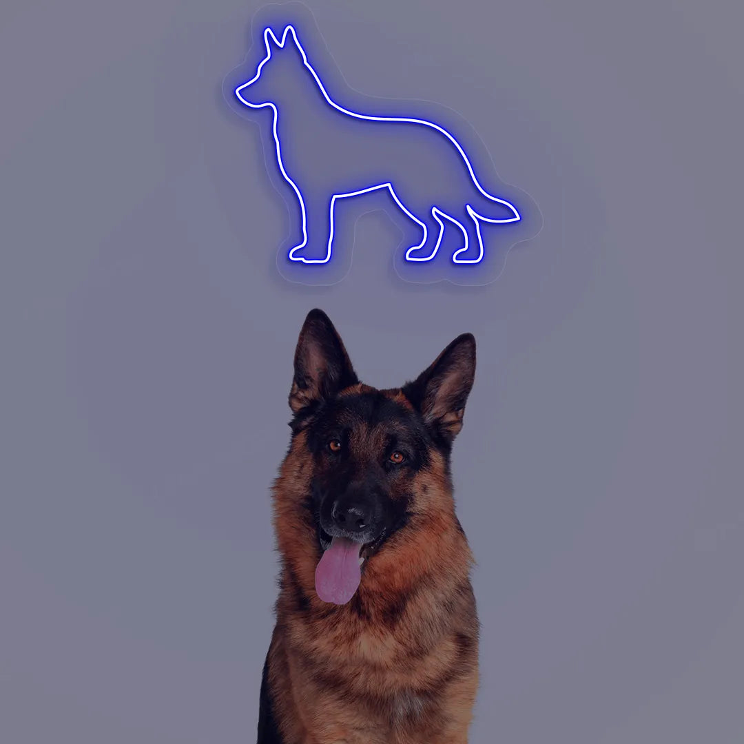 German Shepherd Neon Sign | Blue