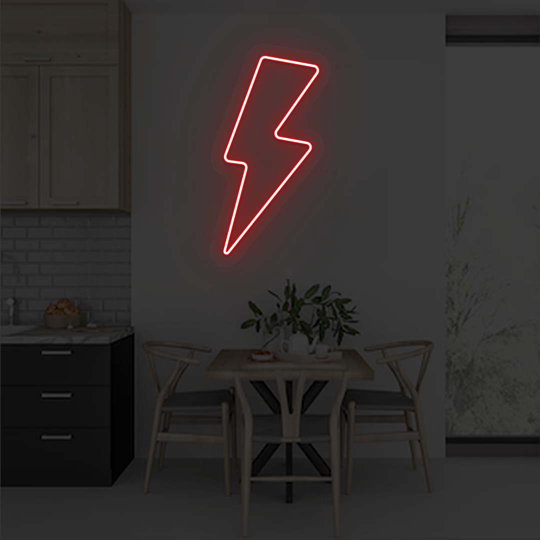 Lightning Bolt Neon Sign | Red