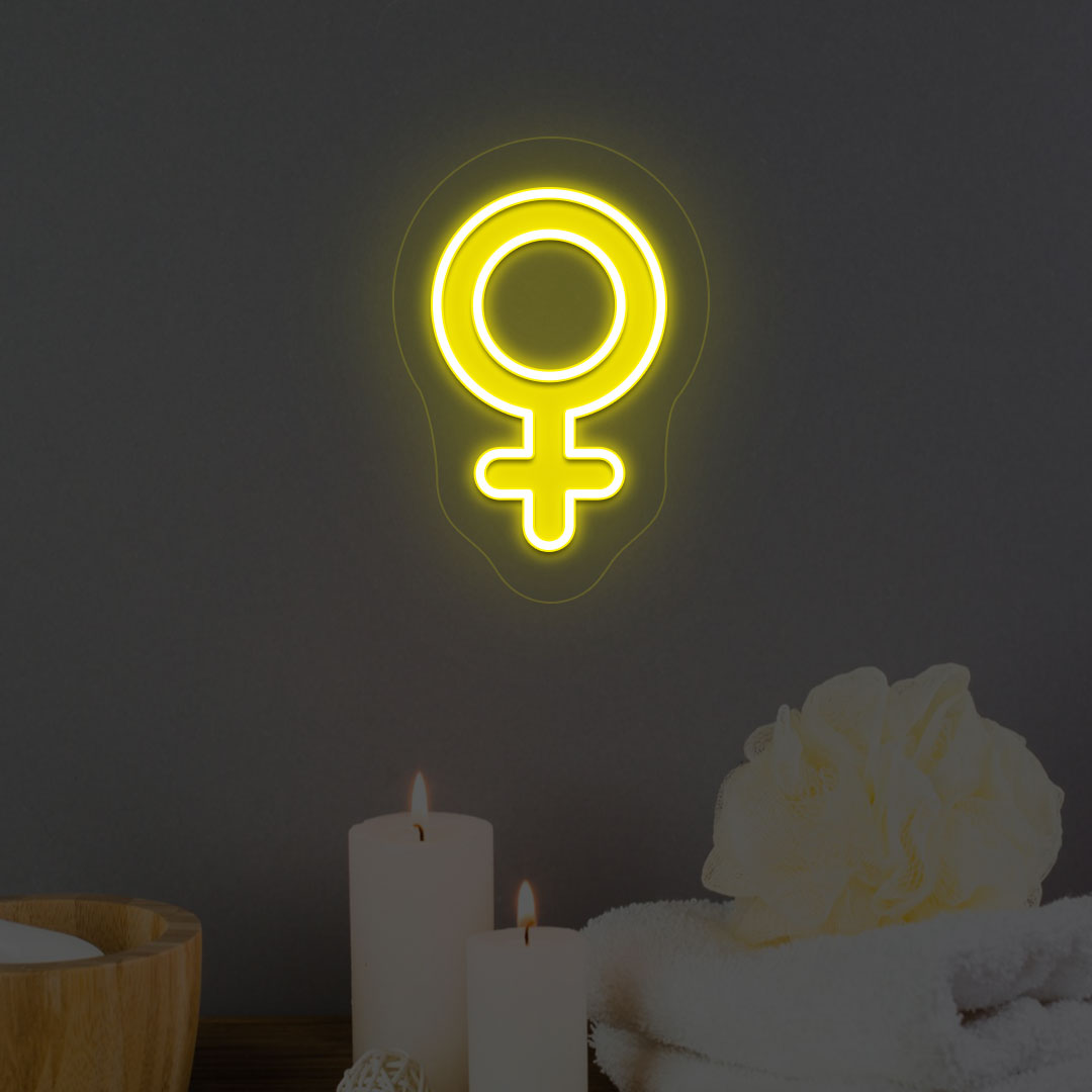 Women Neon Artwork | Yellow