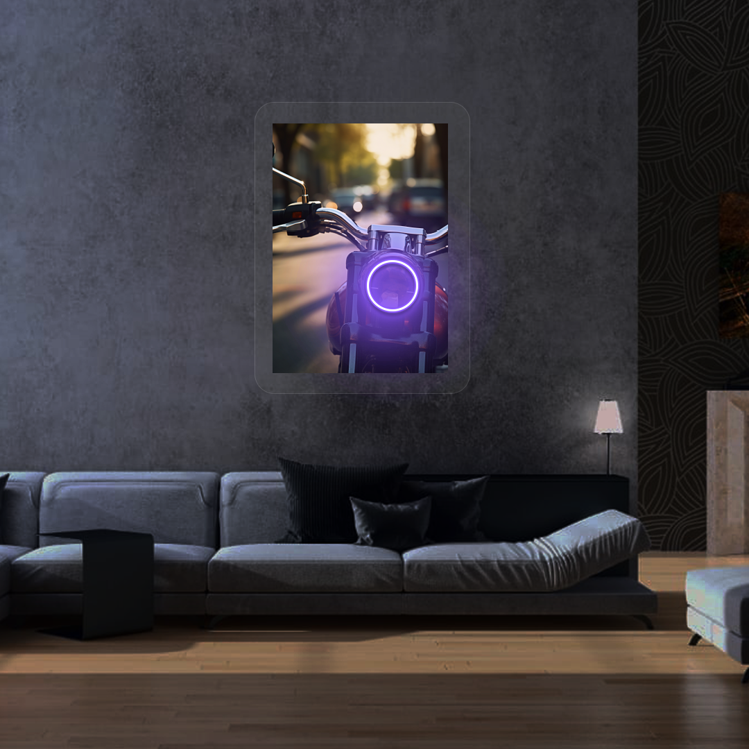 Halo Urban Moto Neon Artwork | Purple