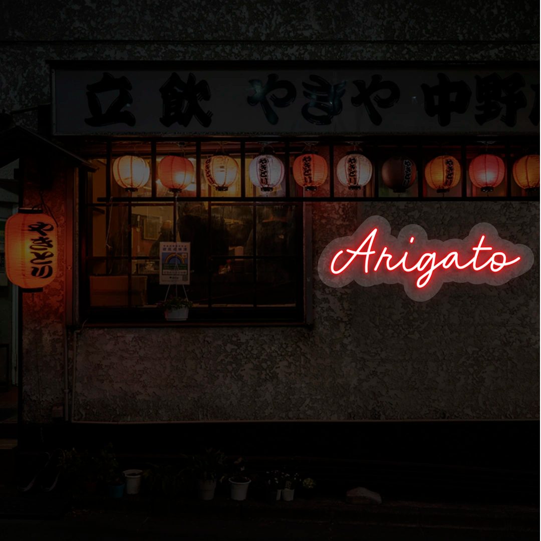 Arigato Neon Sign | Red