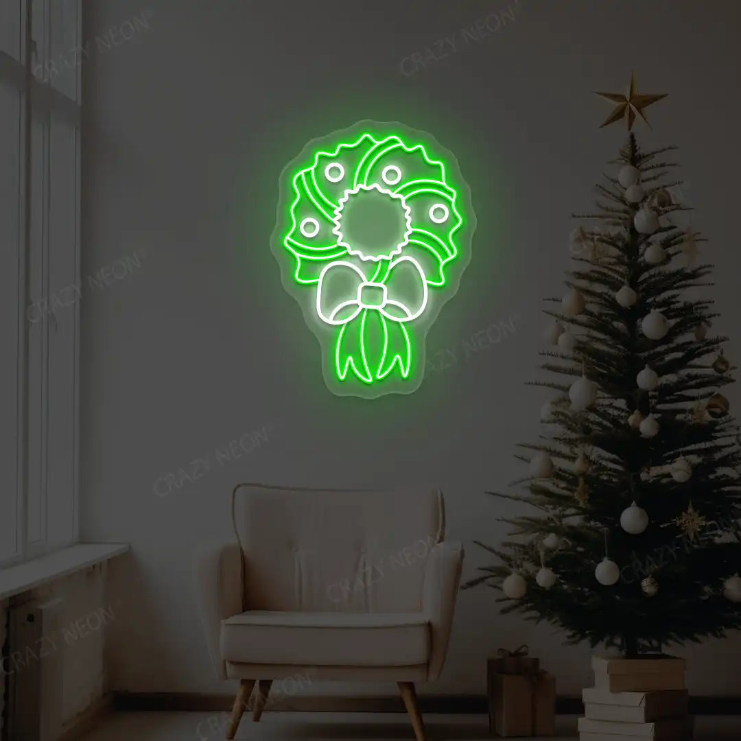 Festive Rosette Neon Sign | Green