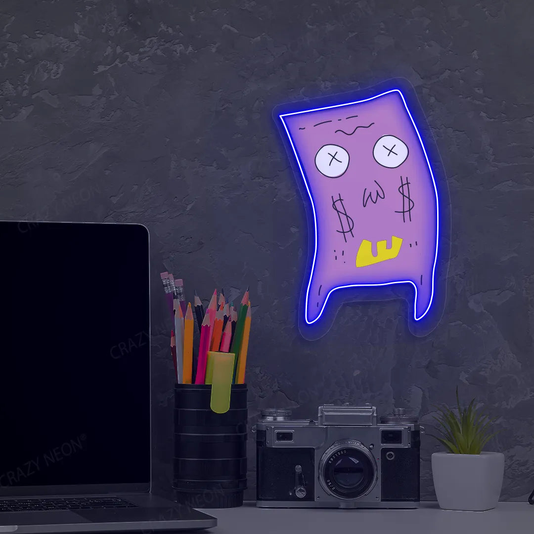 Money Mood Neon Artwork | blue