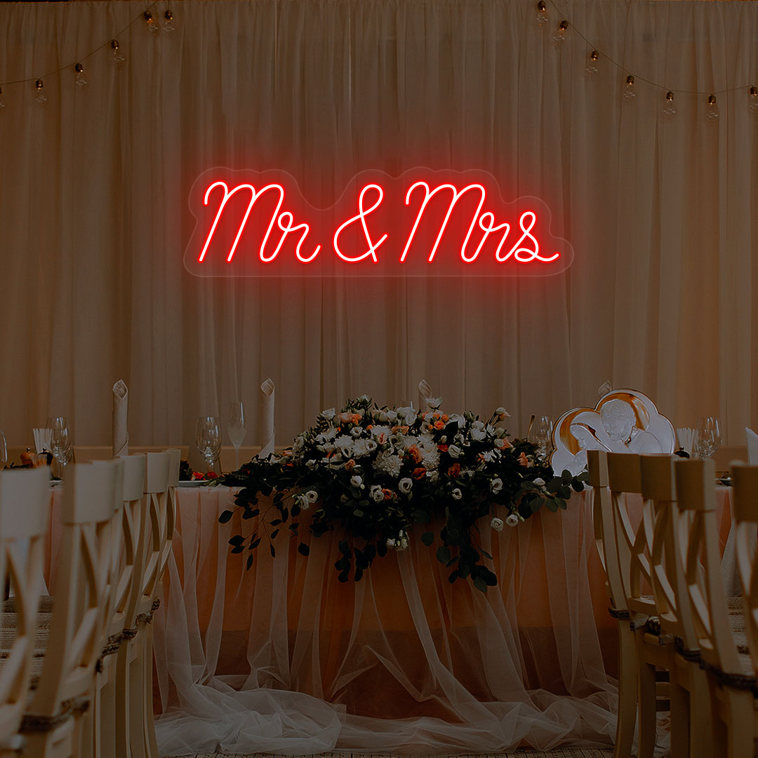 Mr & Mrs Neon Sign | Red