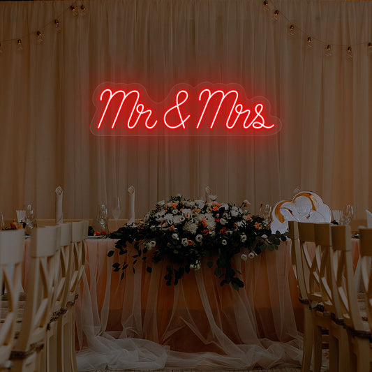 Mr & Mrs Neon Sign | Red