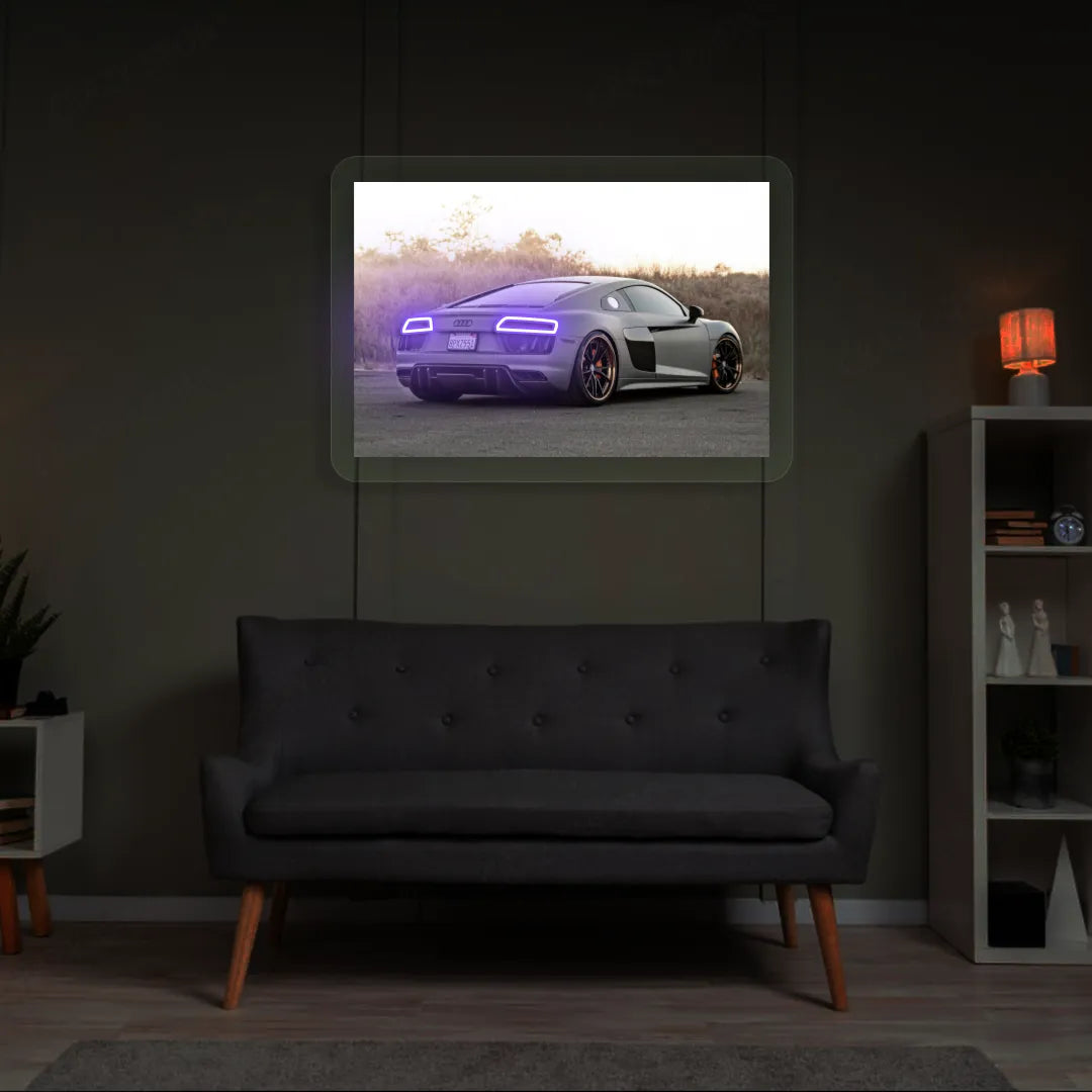 Grey R8 Backlight Neon Artwork | purple