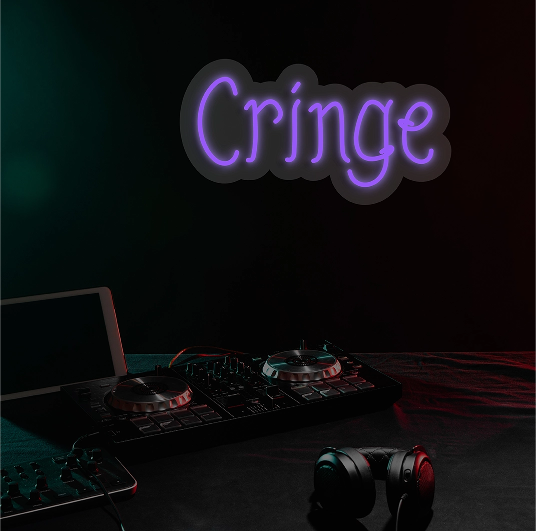 Cringe Neon Sign | Purple