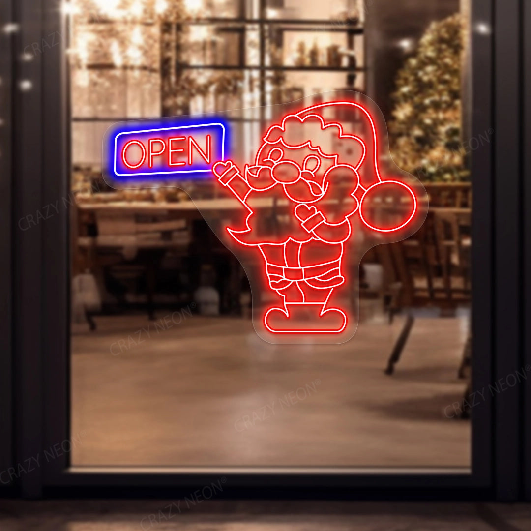 Open Santa Neon Sign | Red