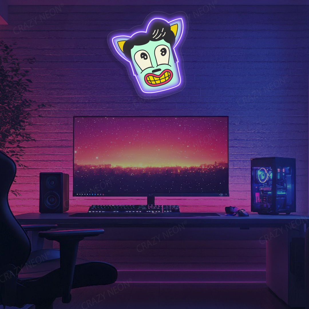 Wild Grin Neon Artwork | Purple