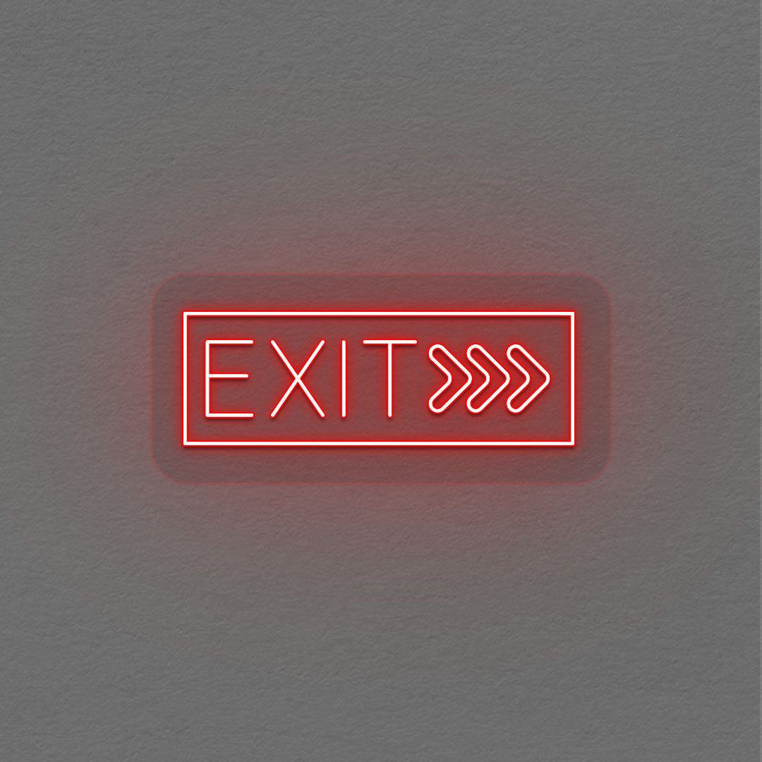 Exit With Arrow Neon Sign | Red