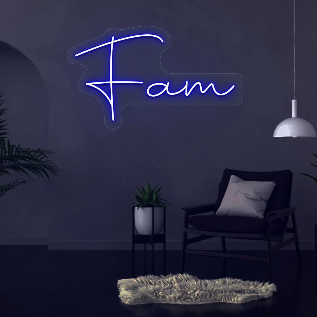 Fam Neon Sign | Blue