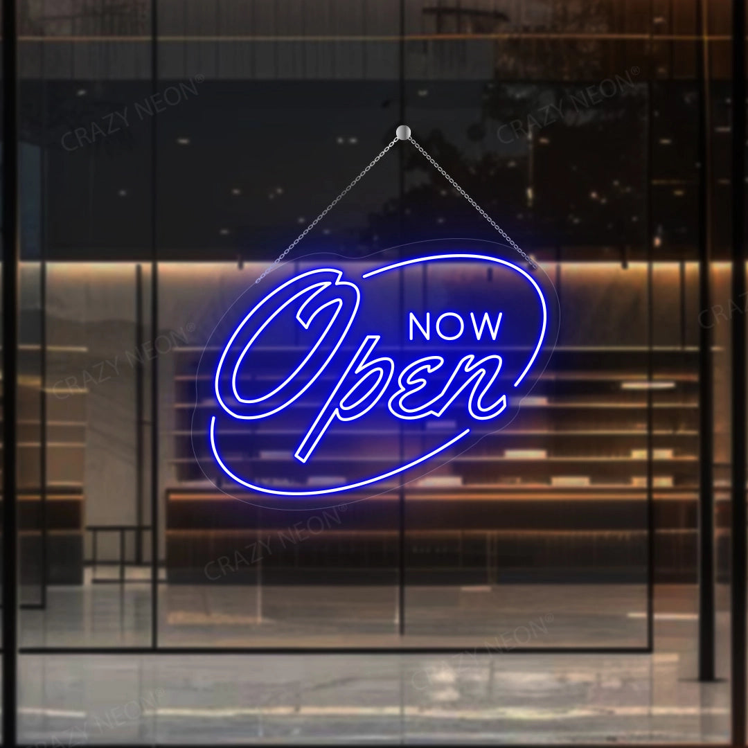 Now Open Neon Sign | Blue