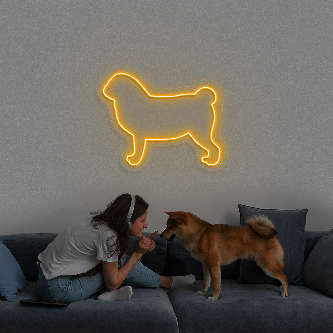 Pug Neon Sign | Orange