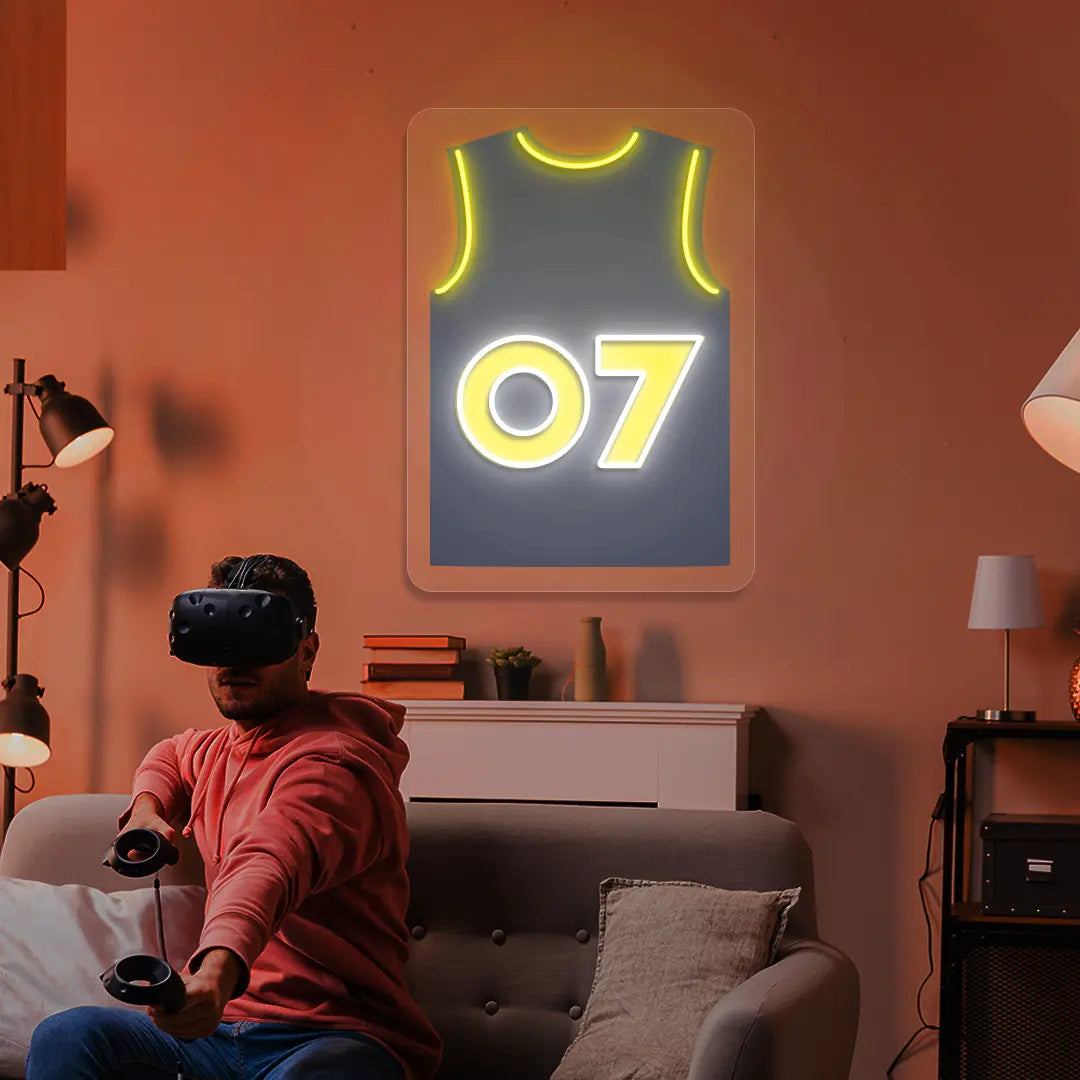 Indiana O’Neal 07 Jersey Basketball Neon Artwork