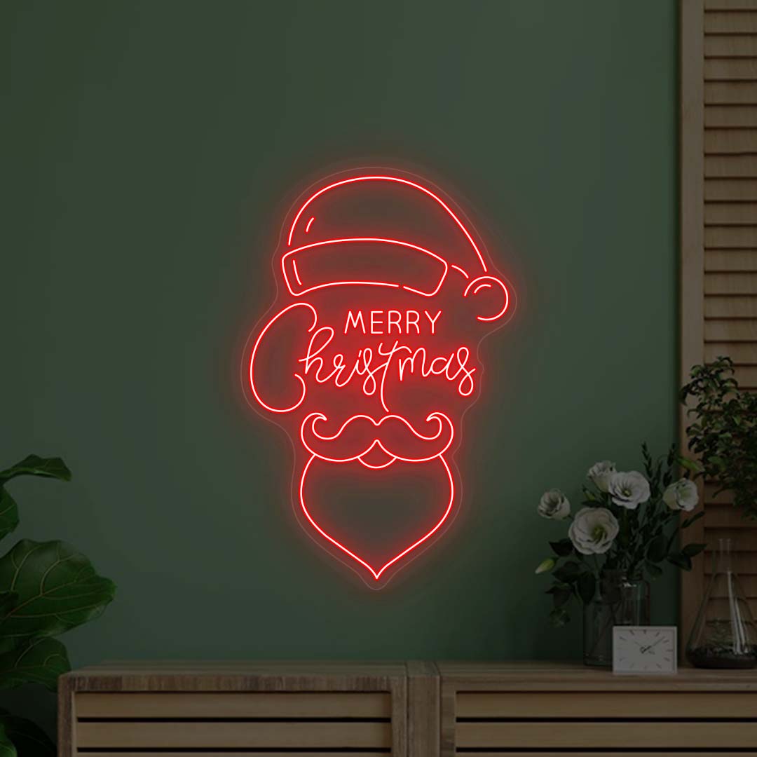 Merry Christmas Santa Neon Sign