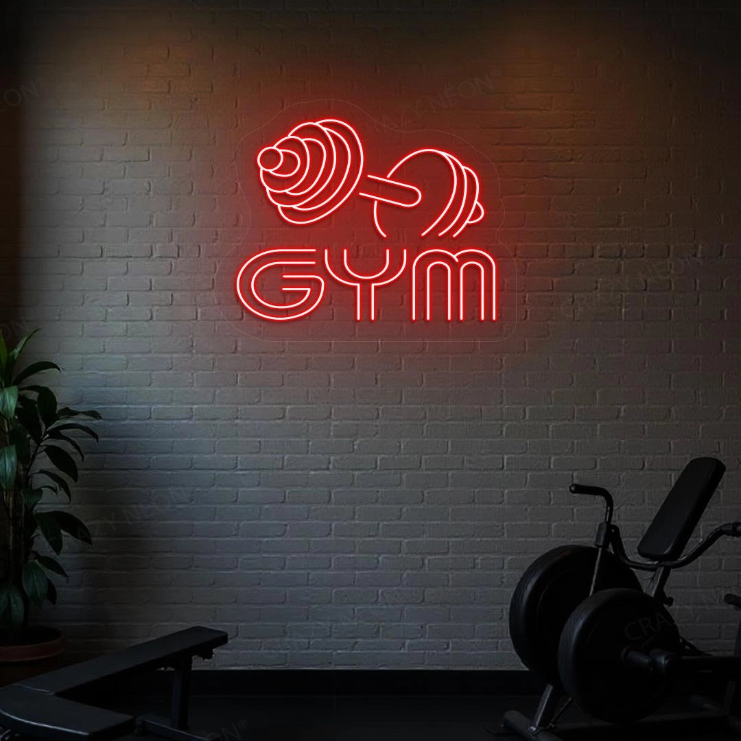 Gym Dumble Neon Sign | Red