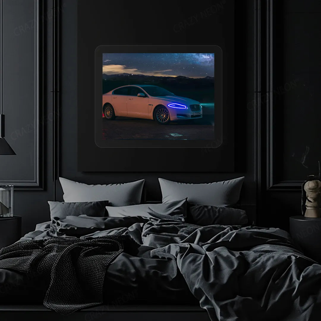XJ luxury Car Neon Artwork | Blue