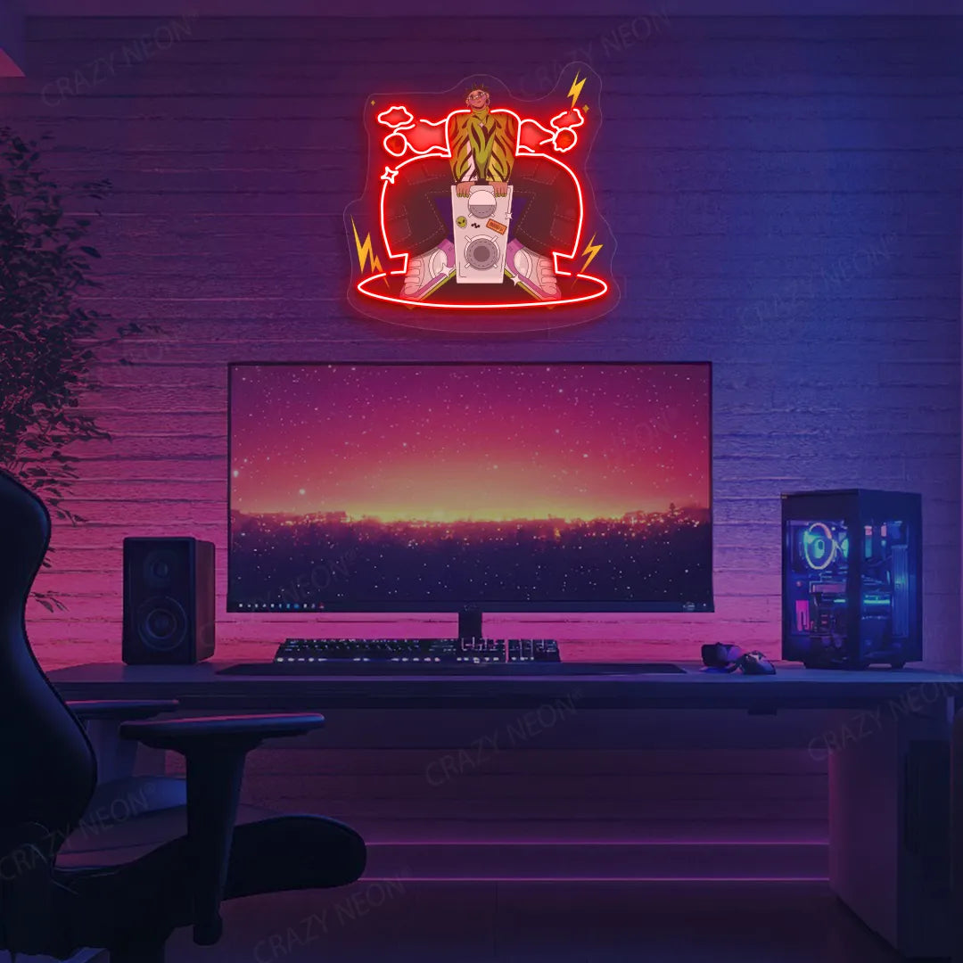 Boombox Vibe Neon Artwork | Red