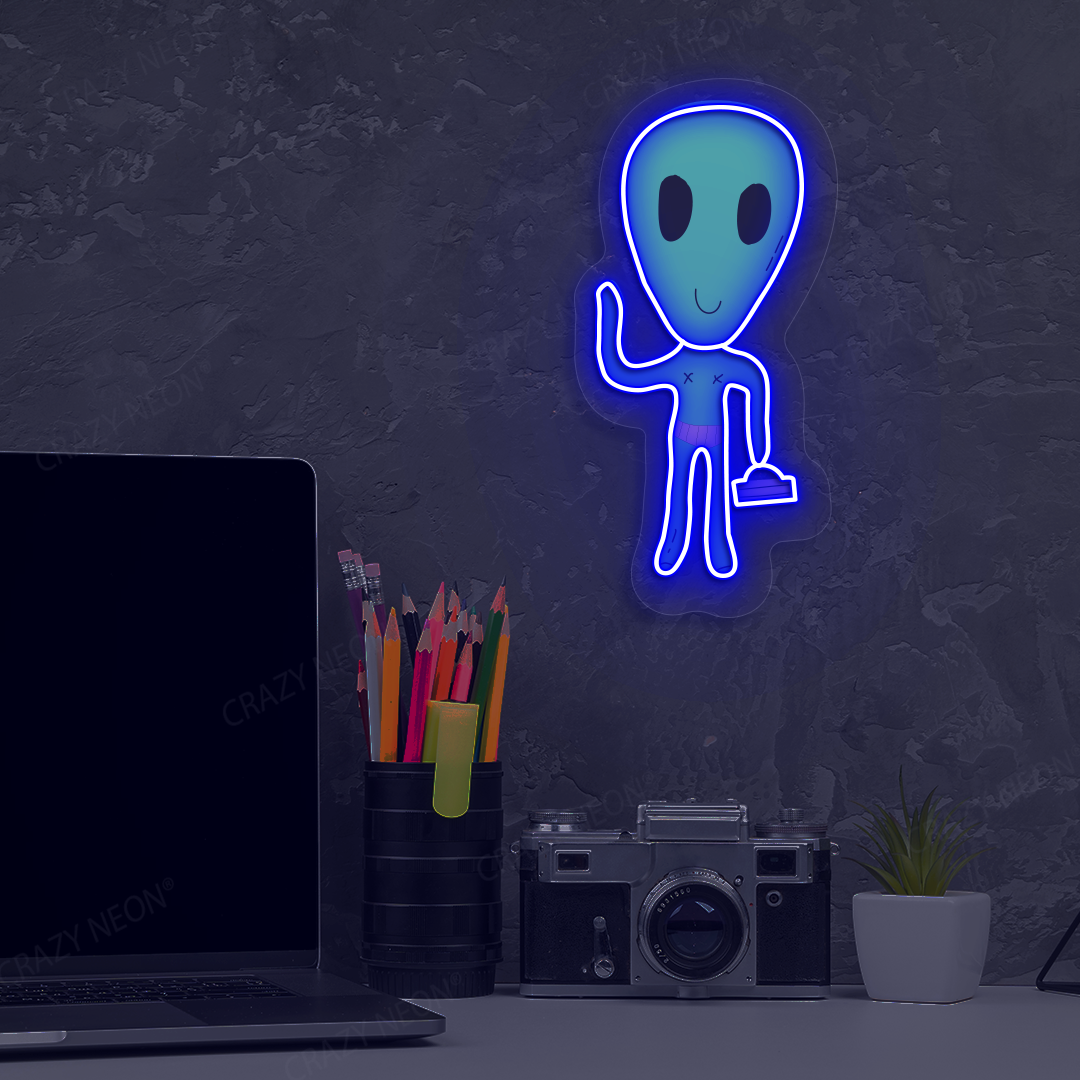 Alien Buddy Neon Artwork | Blue