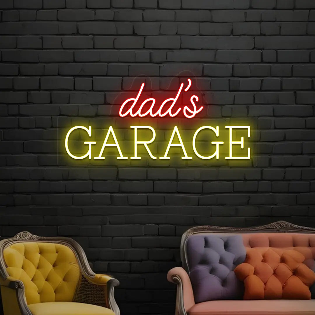 Dad's Garage Neon Sign | yellow