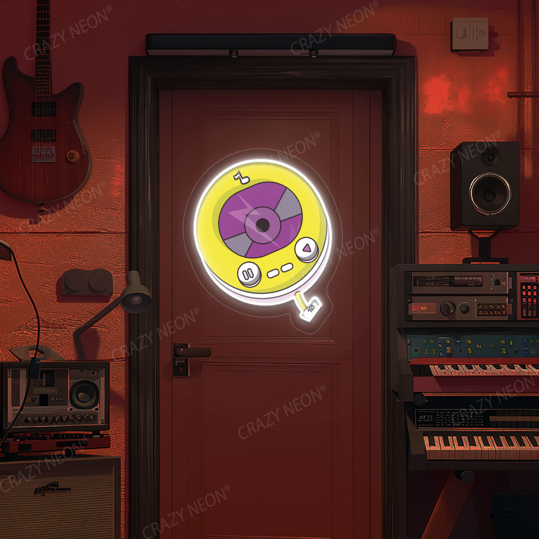 Vintage Music Neon Artwork | White
