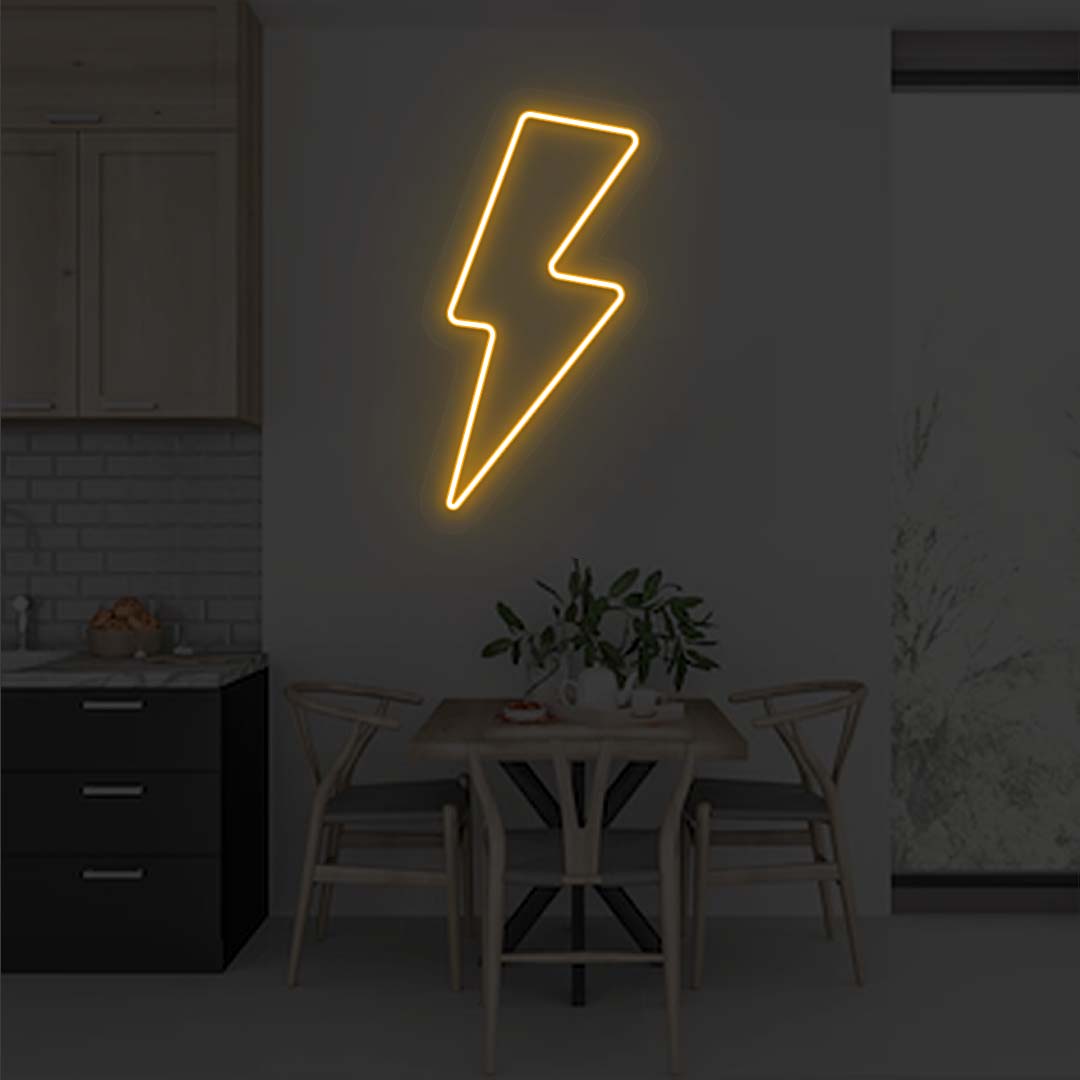 Lightning Bolt Neon Sign | Orange