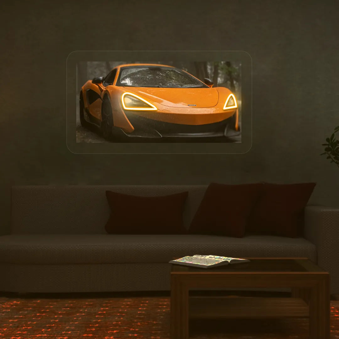 Orange Mc Supercar Headlight Neon Artwork | Orange