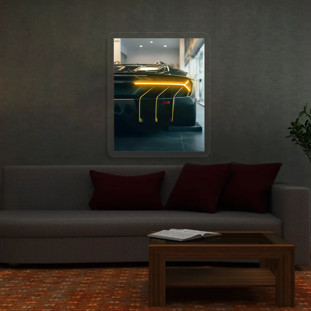 Lambo Centenario Backlight Neon Artwork | Orange