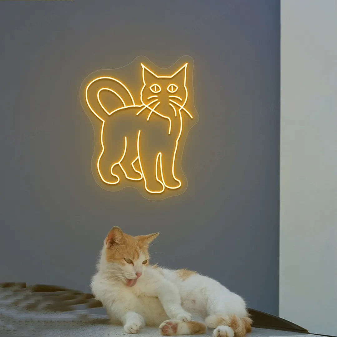 Cat Neon Sign | Orange