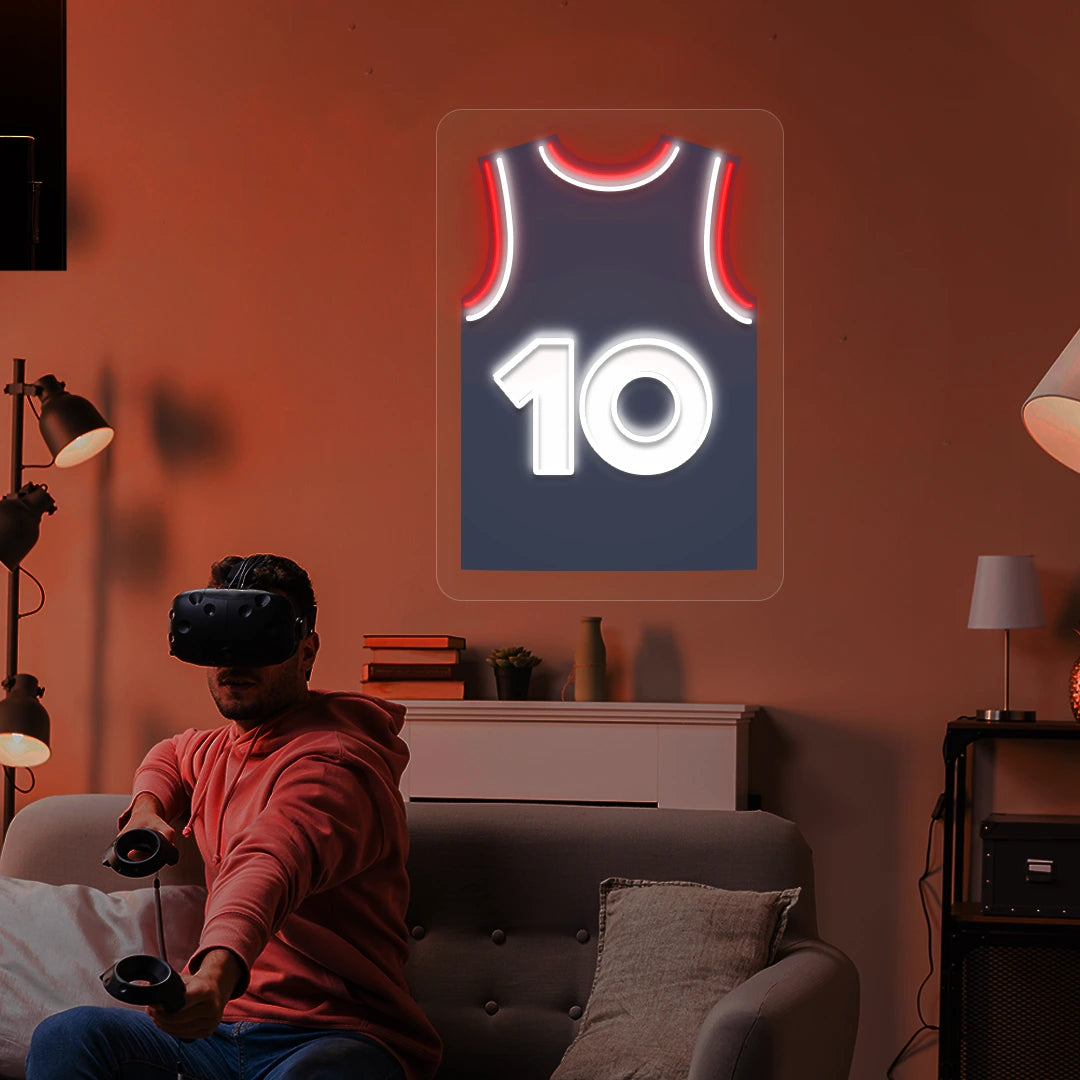 LA Bogdanović 10 Jersey Basketball Neon Artwork