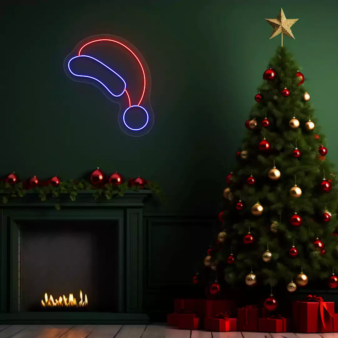 Festive Hat Neon Sign | Red