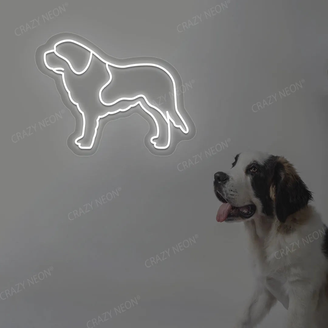 Saint Bernard Neon Sign | White