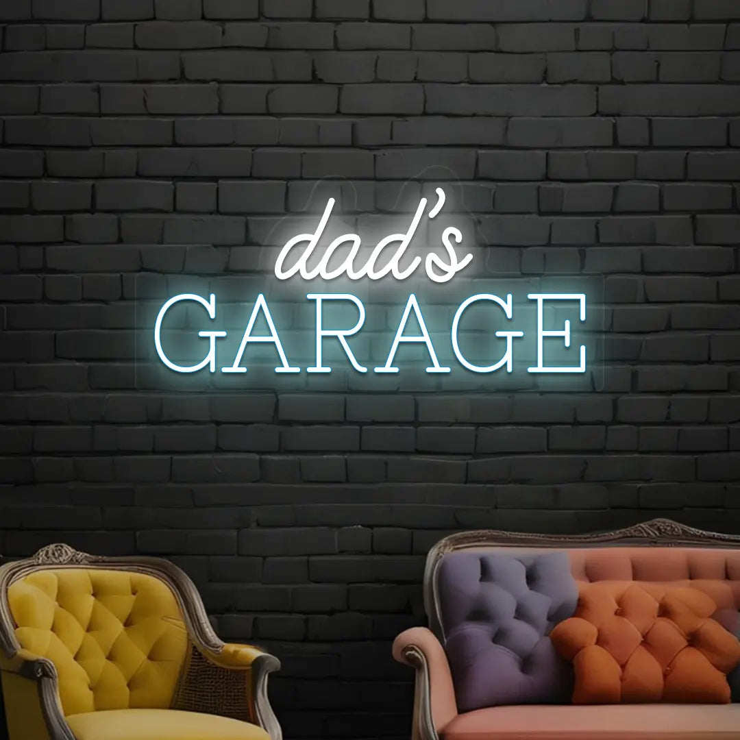 Dad's Garage Neon Sign | Iceblue