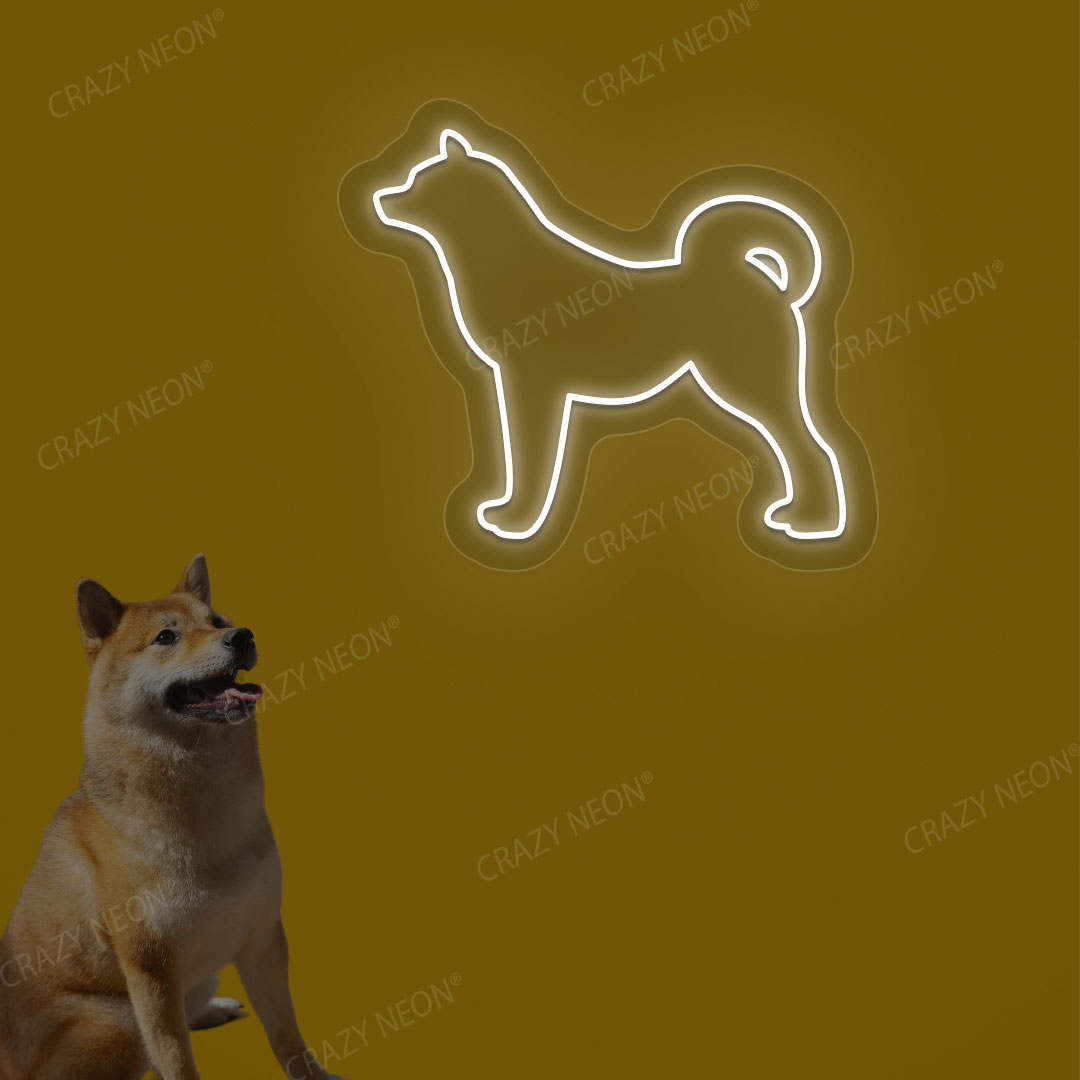 Shiba Inu Dog Neon Sign | White