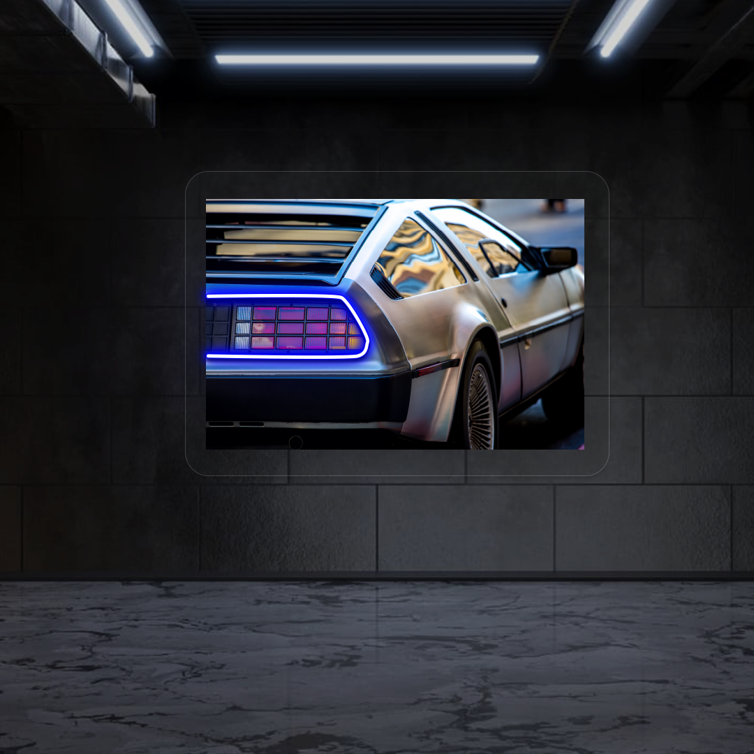 DMC-12 Backlight Neon Artwork | Blue