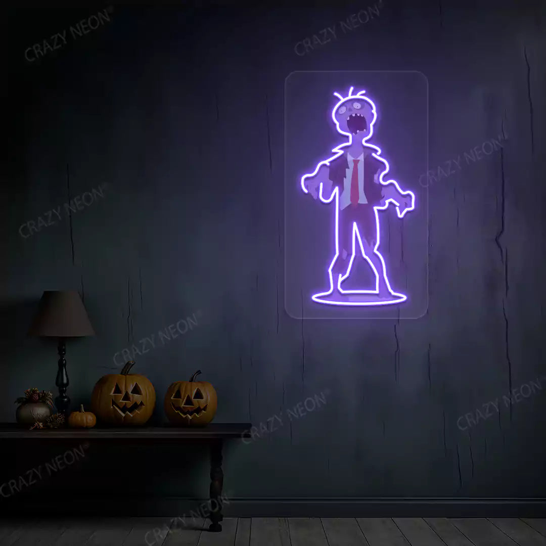 Office Zombie Neon Artwork | Purple